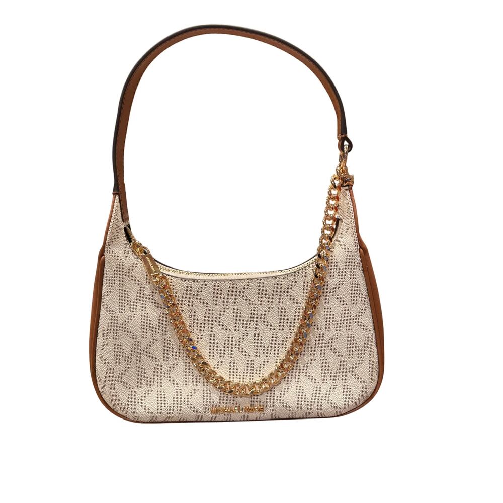 Like new condition  Michael Kors Lucinda Vanilla/Lugg SM Pouchette shoulder bag.